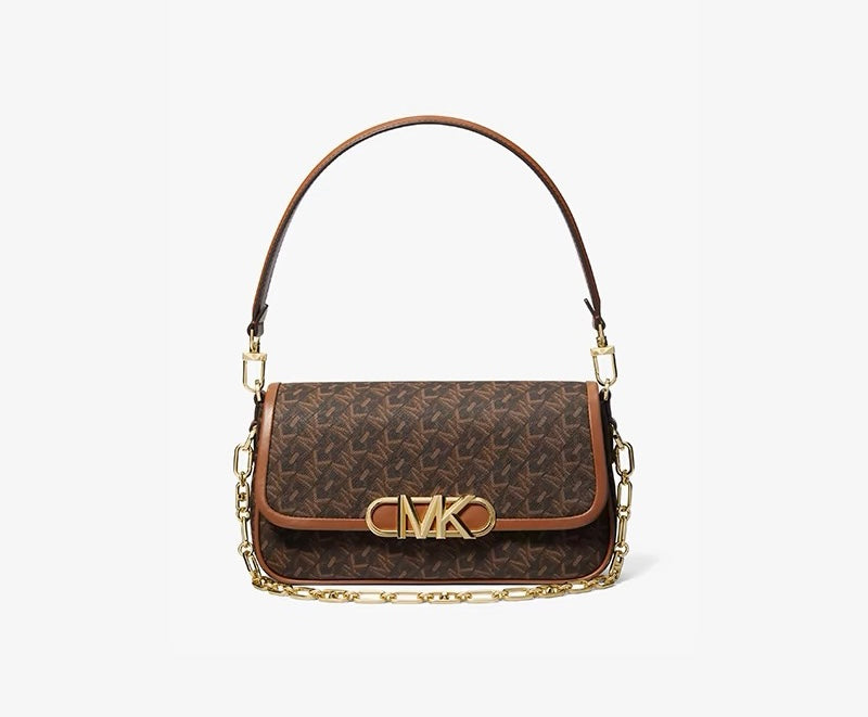 Michael Kors Parker Medium Shoulder Bag - Elegant White Leather