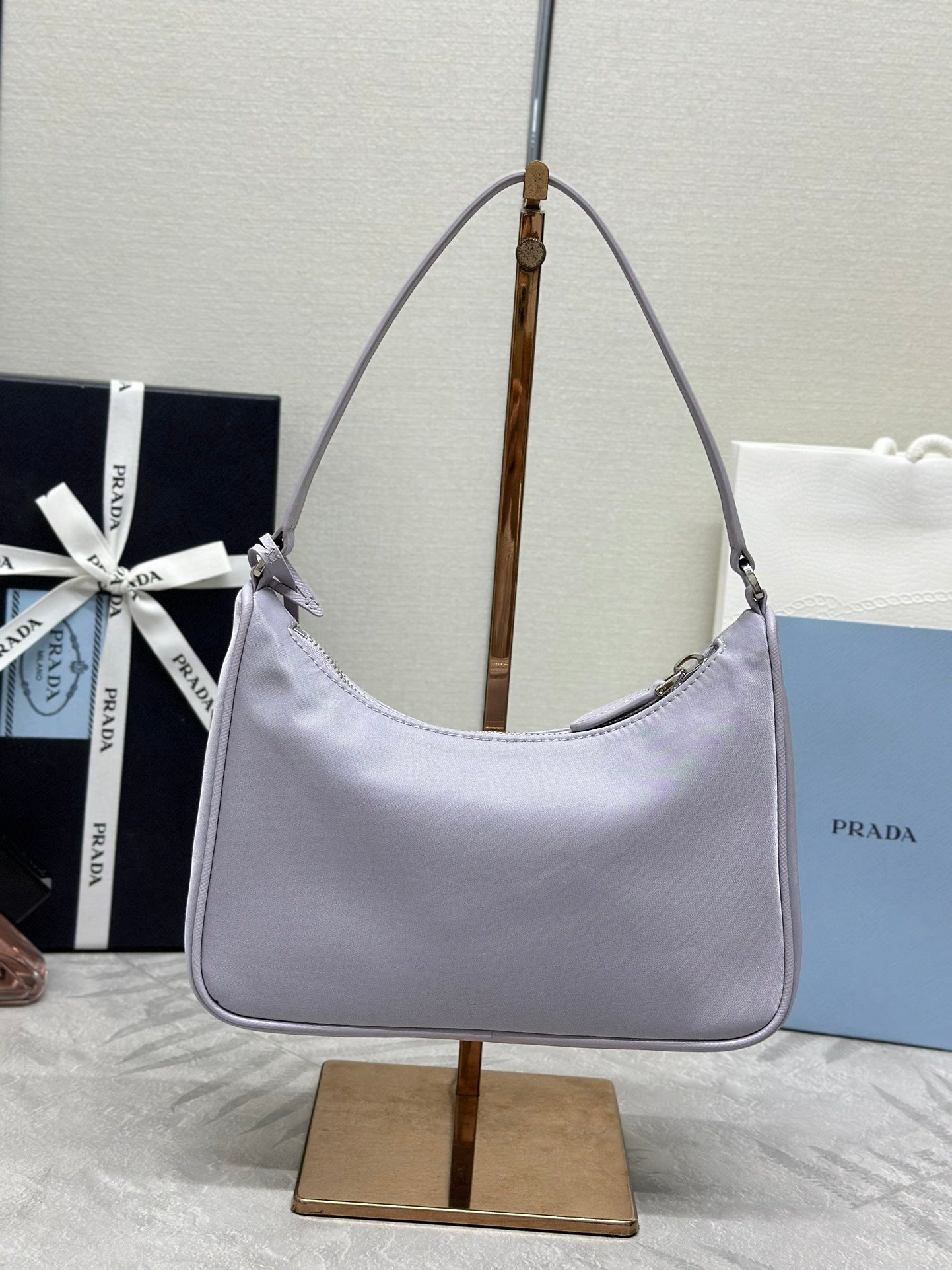 Prada Hobo 2005 Nylon Shoulder Bag with Leather Strap