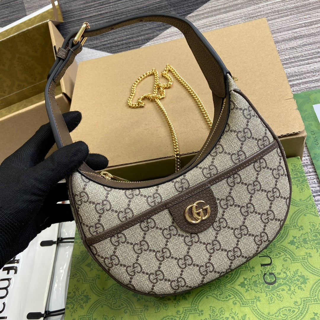 Gucci Ophidia Super Mini Shoulder Bag - Beige and Ebony GG Supreme
