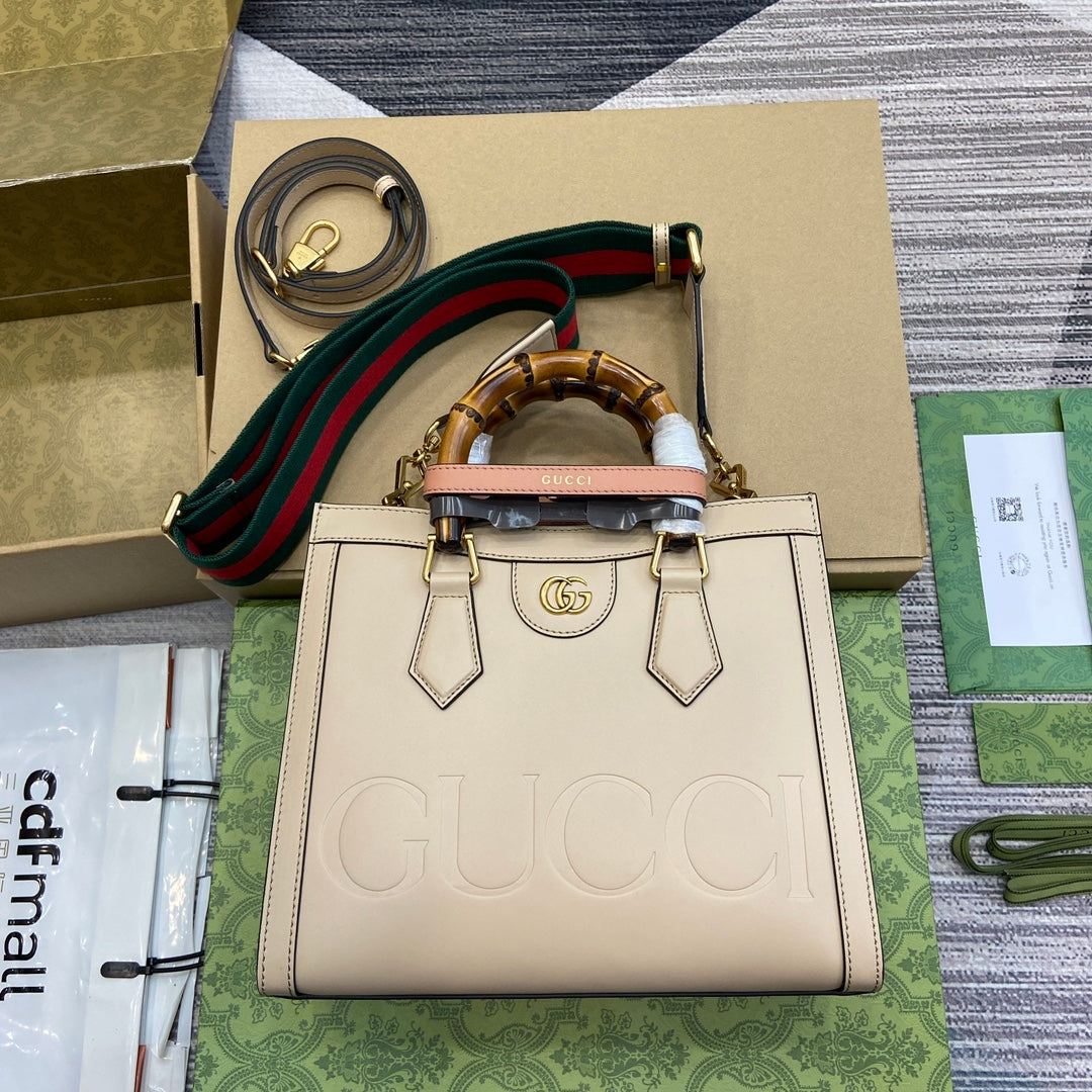 Gucci GG Diana Small Tote Bag in Light Apricot