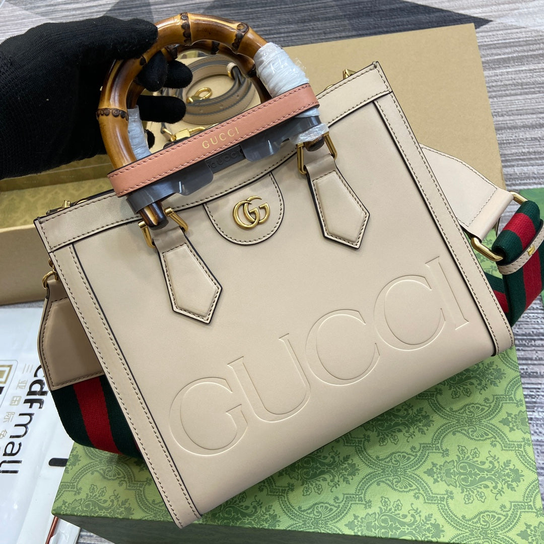 Gucci GG Diana Small Tote Bag in Light Apricot