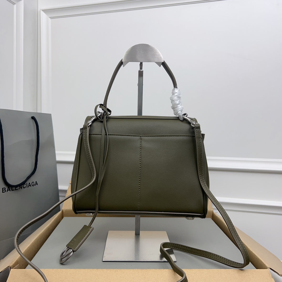 Balenciaga Rodeo Mini Bag - Dark Green with Silver Buckle