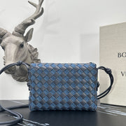 Stylish Woven Denim & Leather Small Square Bag