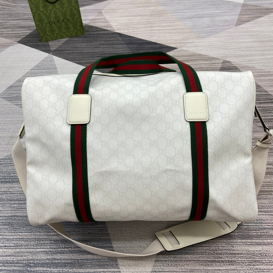 Gucci GG Large Travel Bag - White Supreme Canvas