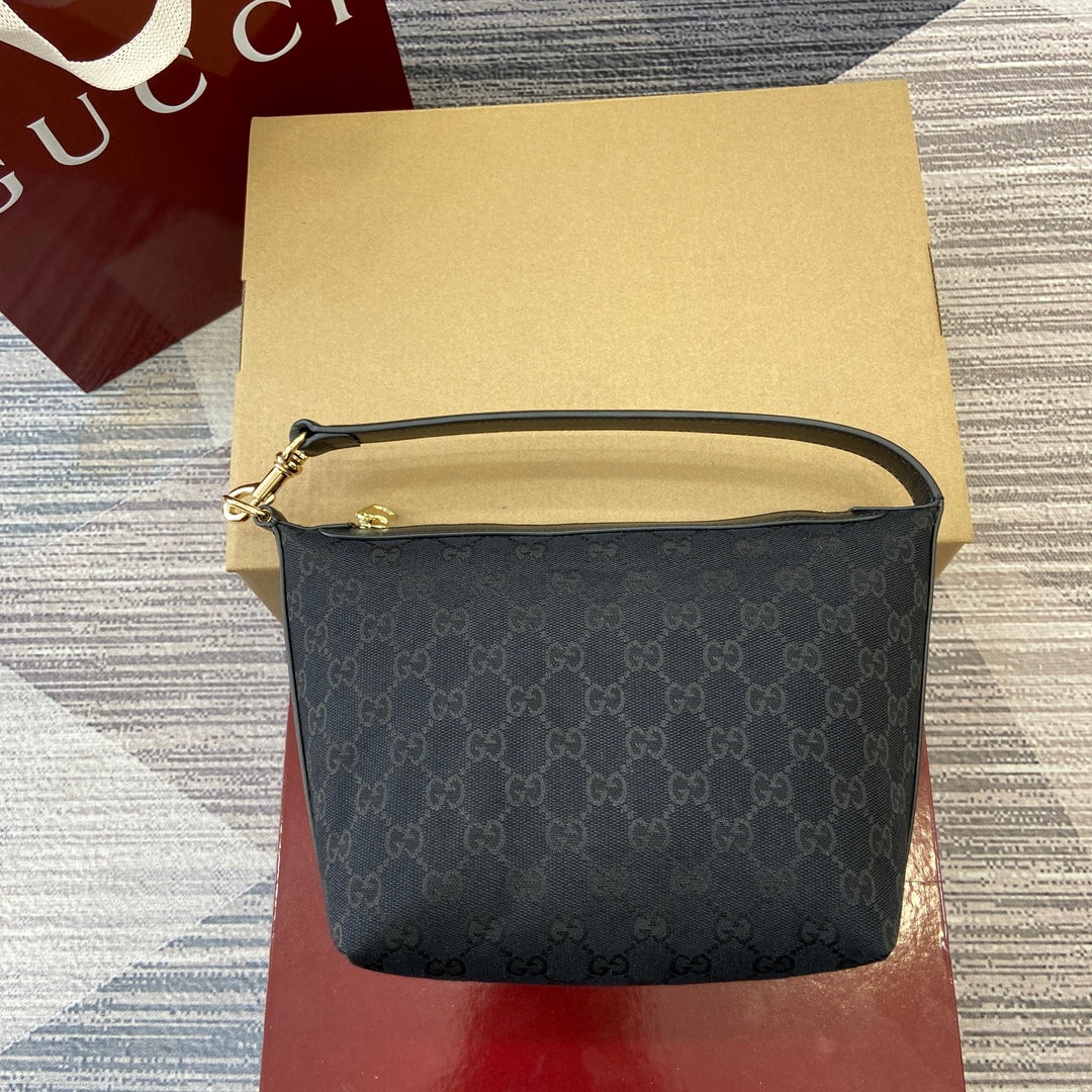 Gucci GG Super Mini Shoulder Bag - Black Canvas