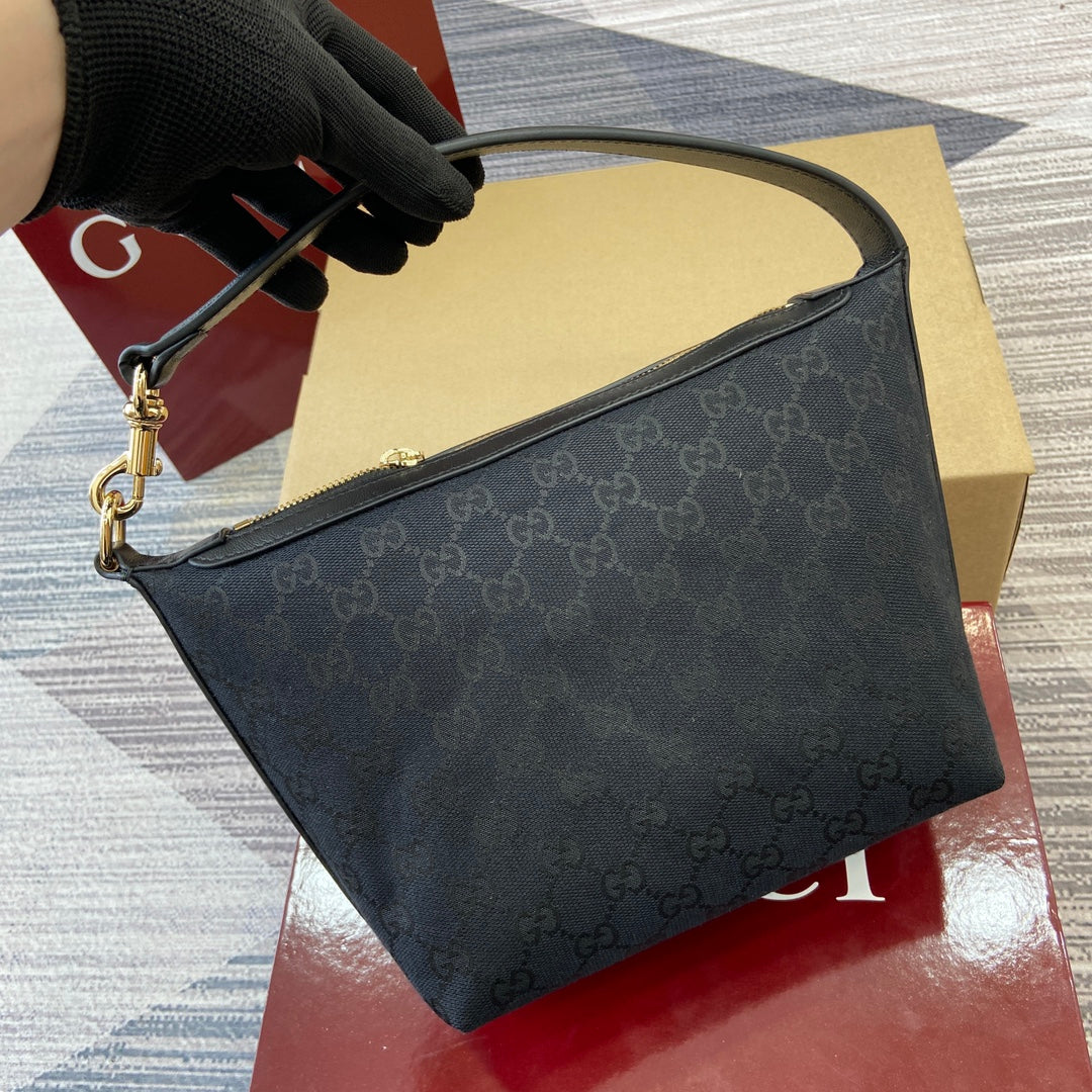 Gucci GG Super Mini Shoulder Bag - Black Canvas