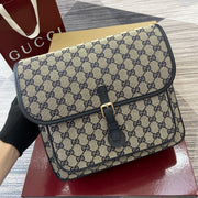 Gucci Children's GG Canvas Messenger Bag - Classic Style with Webbing Strap