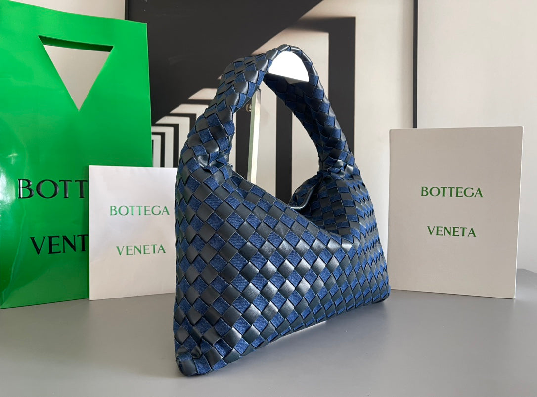 Woven Leather Small HOP Bag - Modern Pyramid Silhouette