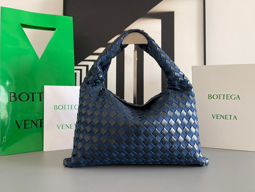 Woven Leather Small HOP Bag - Modern Pyramid Silhouette