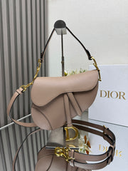 Dior Saddle Bag - Large Nude Pink with Palm Print