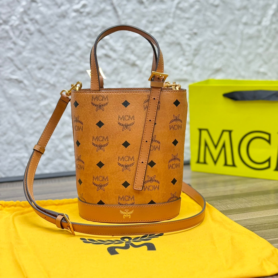 MCM Small Bucket Bag - Classic Leather Crossbody