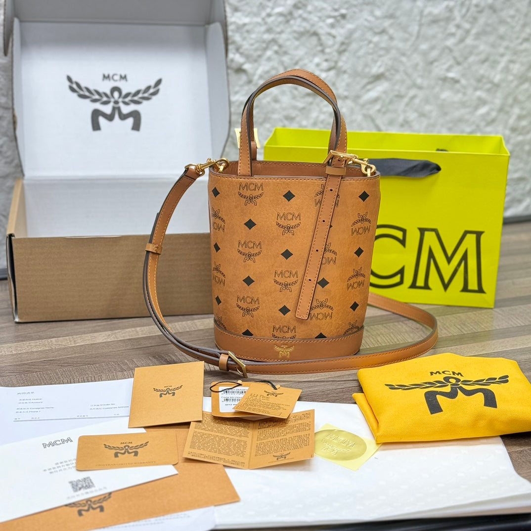 MCM Small Bucket Bag - Classic Leather Crossbody