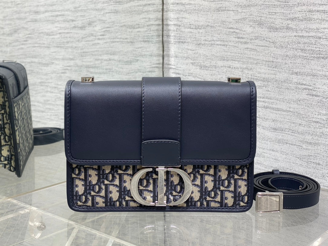 Dior Montaigne 30 East West Bag with White Steel Buckle