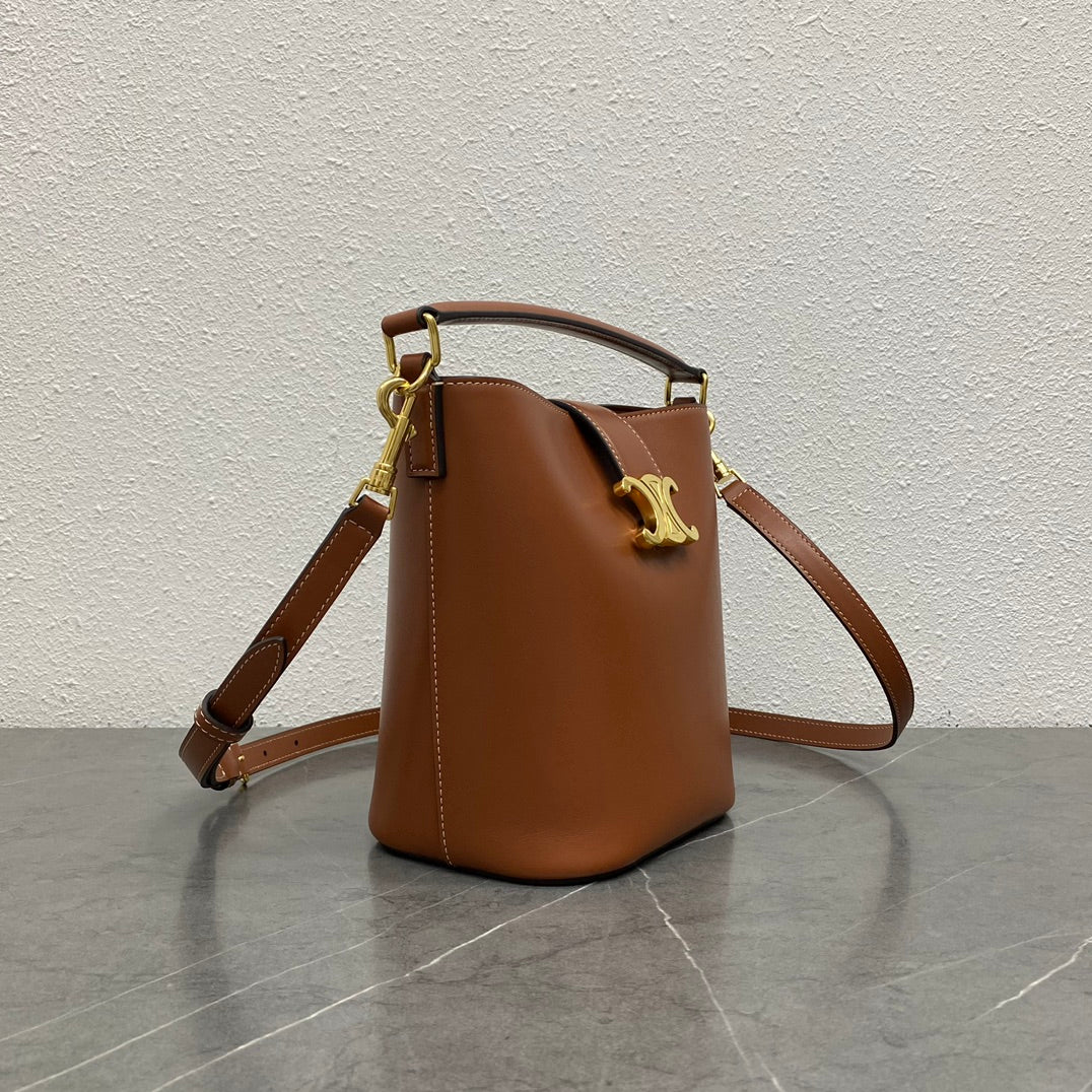 Celine Louise Small Bucket Bag - Yellowish Brown Calfskin