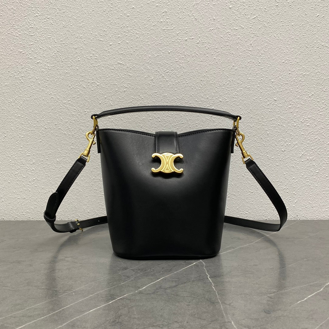 Celine Louise Small Bucket Bag in Black â€“ Premium Calfskin