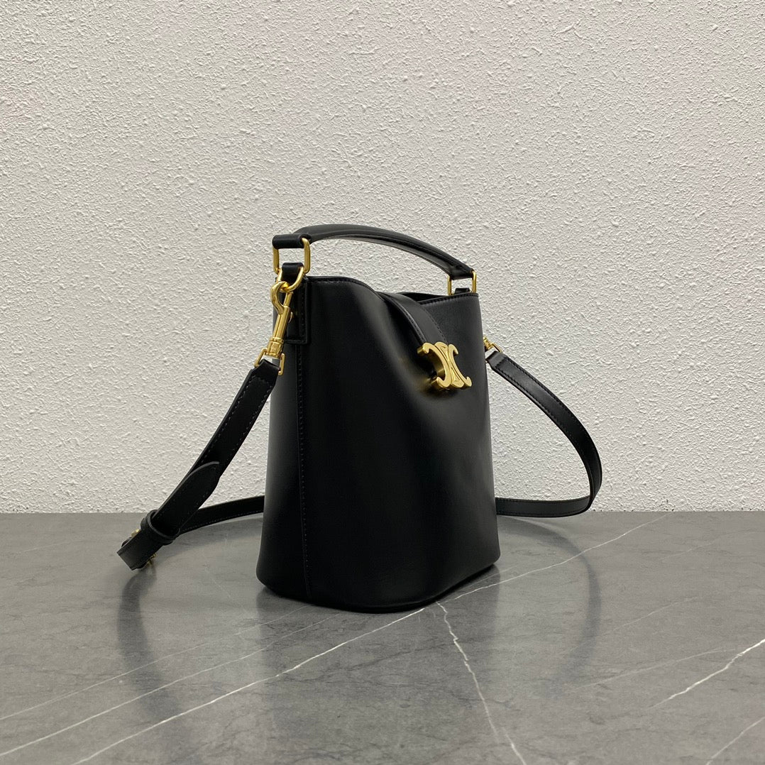 Celine Louise Small Bucket Bag in Black â€“ Premium Calfskin