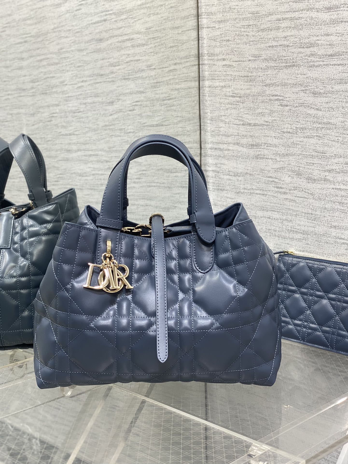 Dior Toujours Denim Blue Medium Handbag