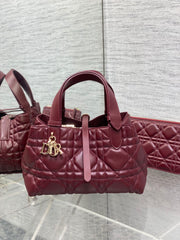 Dior Toujours Maroon Small Calfskin Handbag