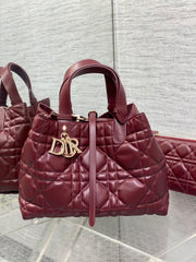 ** Dior Toujours Medium Maroon Calfskin Handbag - Luxury Autumn/Winter Edition

**
