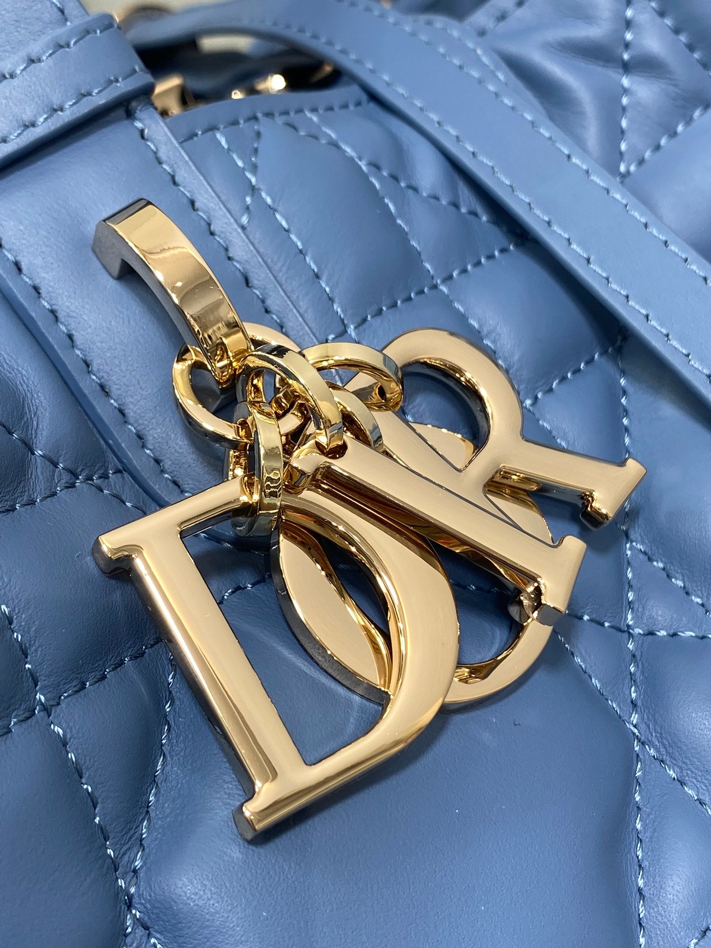 Dior Toujours Medium Blue Calfskin Handbag
