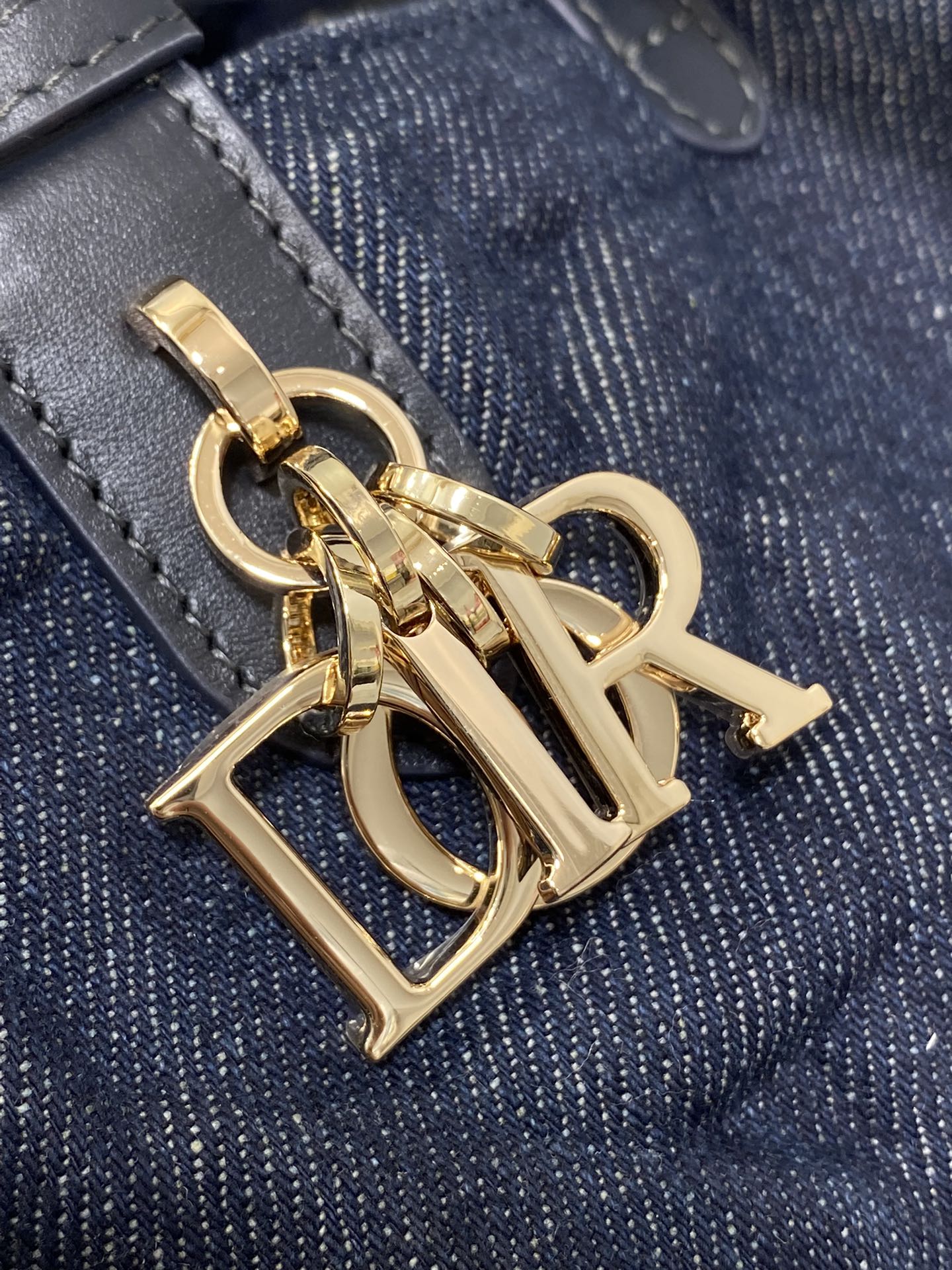 Dior Toujours Series Embossed Denim Mini Bag