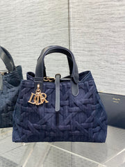 Dior Toujours Series Medium Embossed Denim Bag