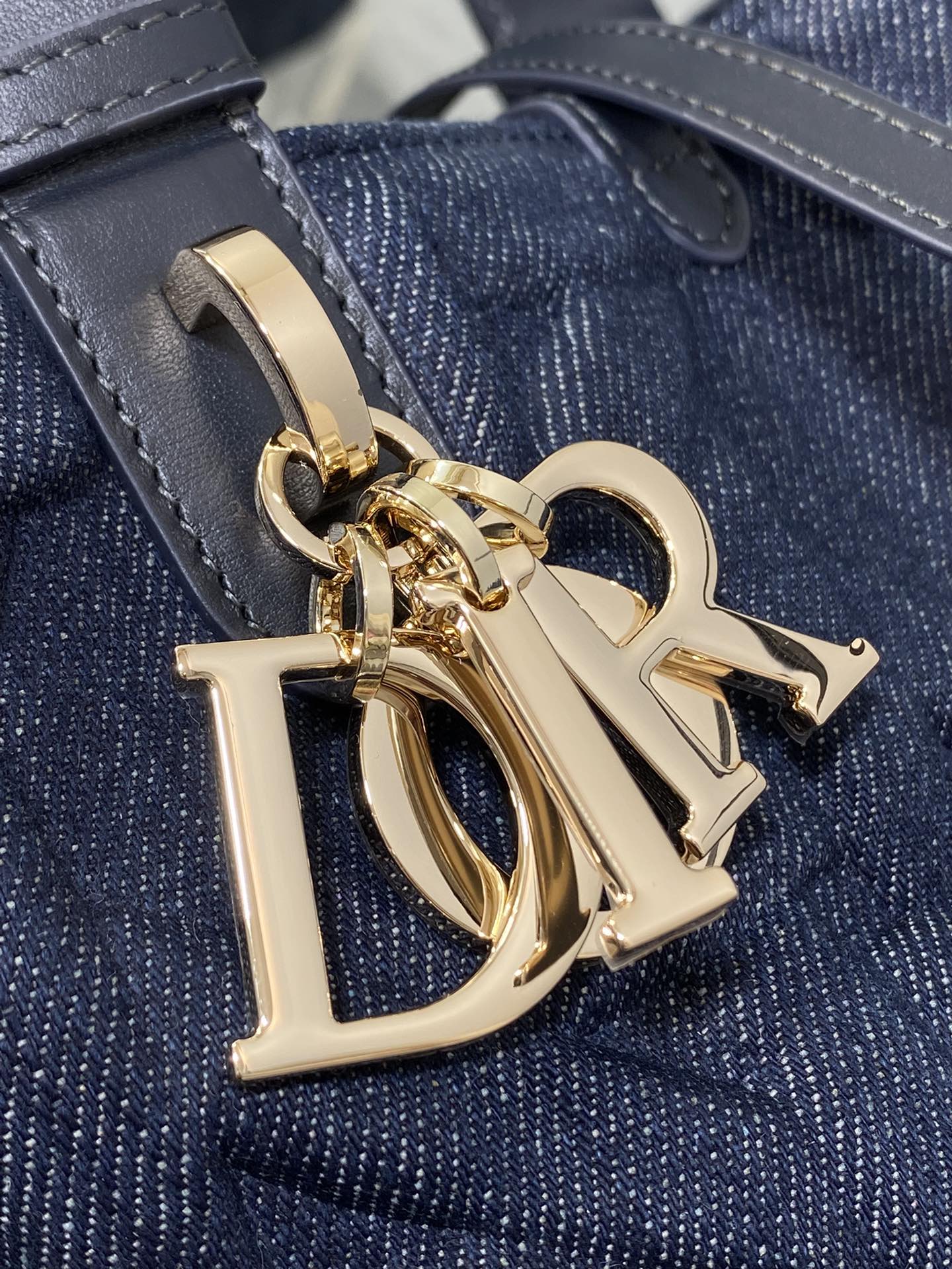 Dior Toujours Series Medium Embossed Denim Bag