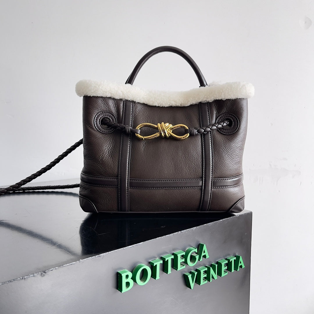 Bottega Veneta 2024 Andiamo Lamb Wool Handbag for Women