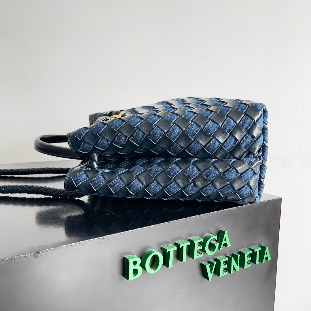 Bottega Veneta Andiamo Handbag - Woven Denim Tote