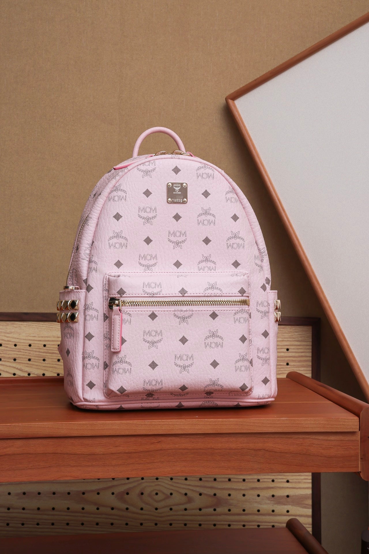 MCM Stark Visetos Pink Backpack - Stylish & Functional