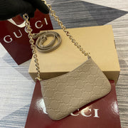 Gucci GG Emblem Mini Handbag - Taupe Leather