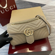 Gucci GG Marmont Mini Handbag in Beige Quilted Leather