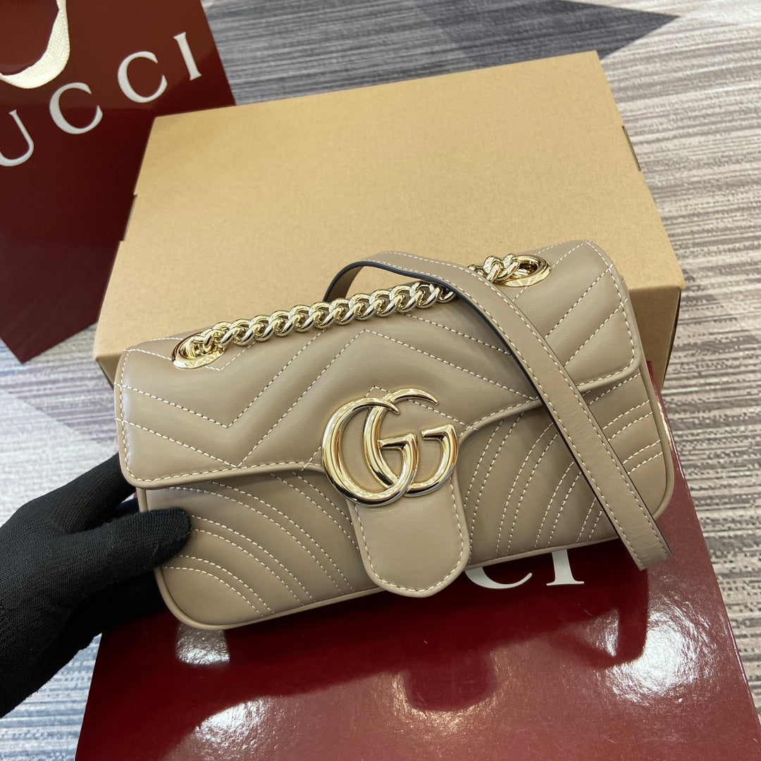 Gucci GG Marmont Mini Quilted Handbag - Neutral Beige