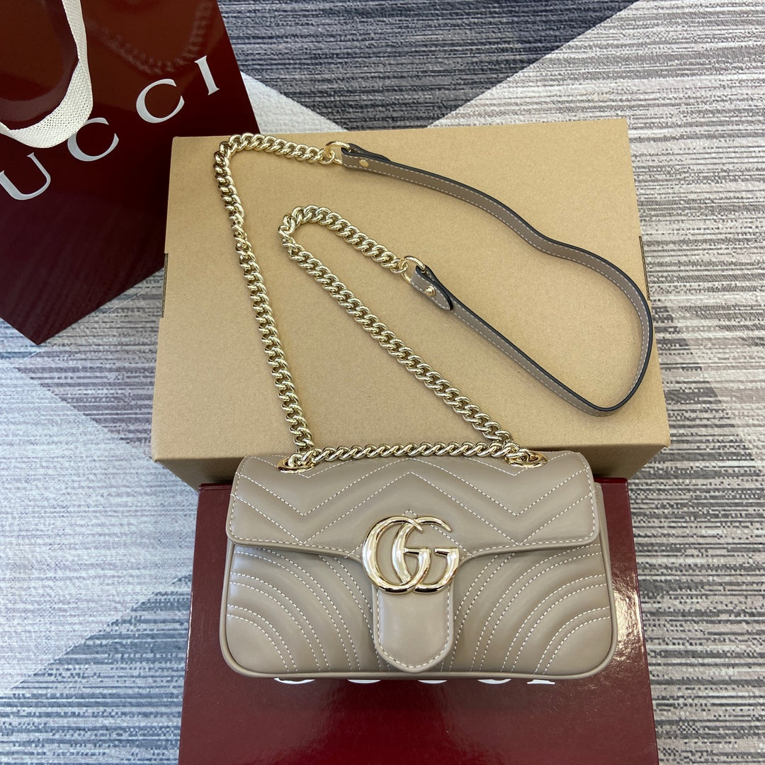 Gucci GG Marmont Mini Quilted Handbag - Neutral Beige