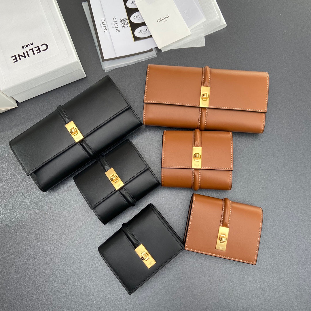 Premium Glossy Cow Leather Wallet - TRIOMPHE Collection