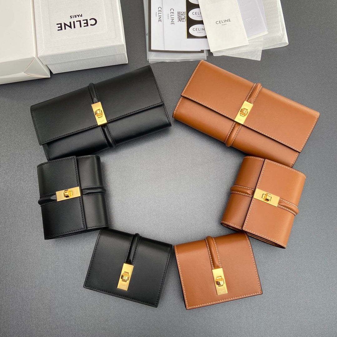 Premium Glossy Cow Leather Wallet - TRIOMPHE Collection