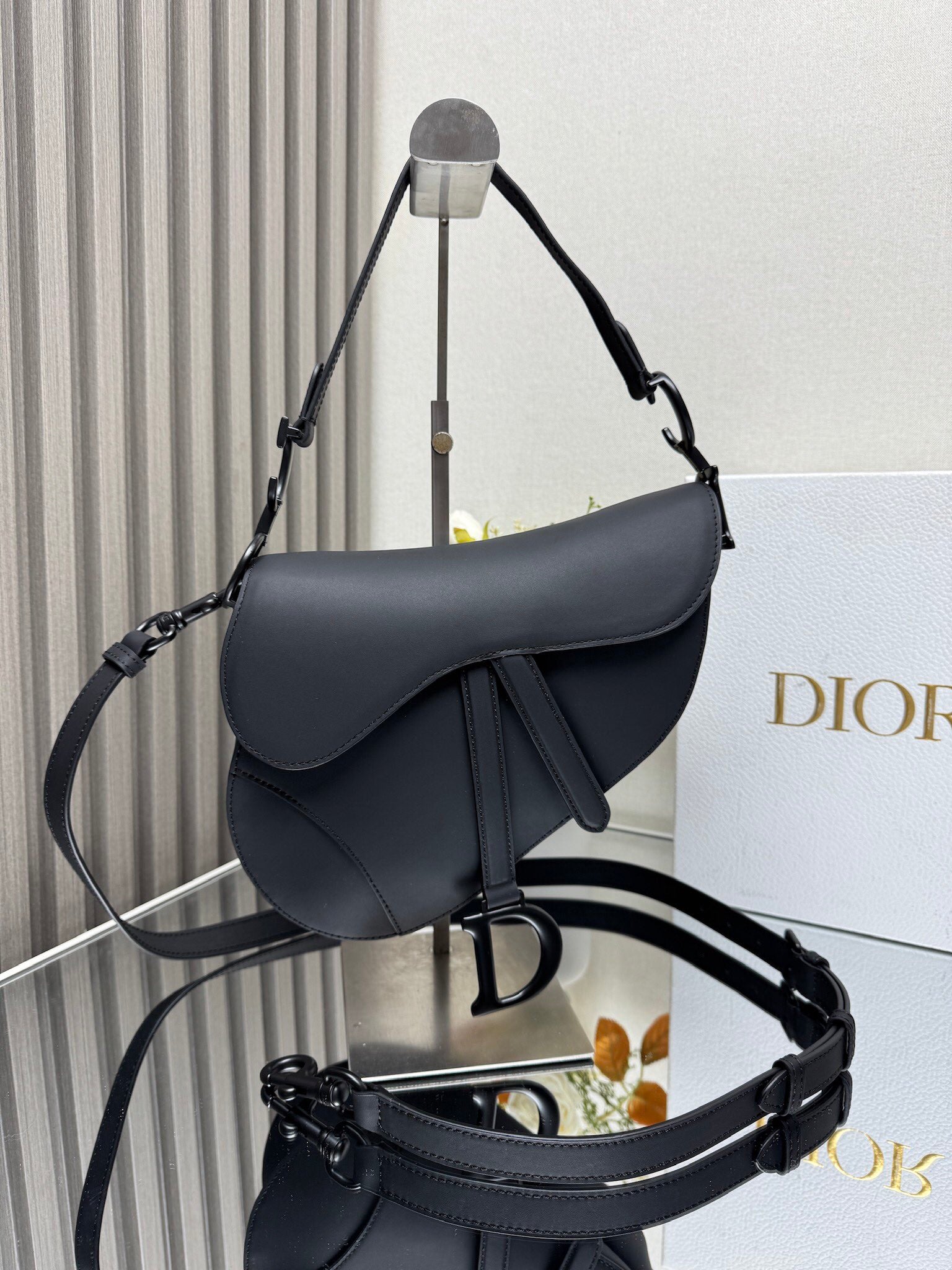 Dior Saddle Bag - Matte Black Large