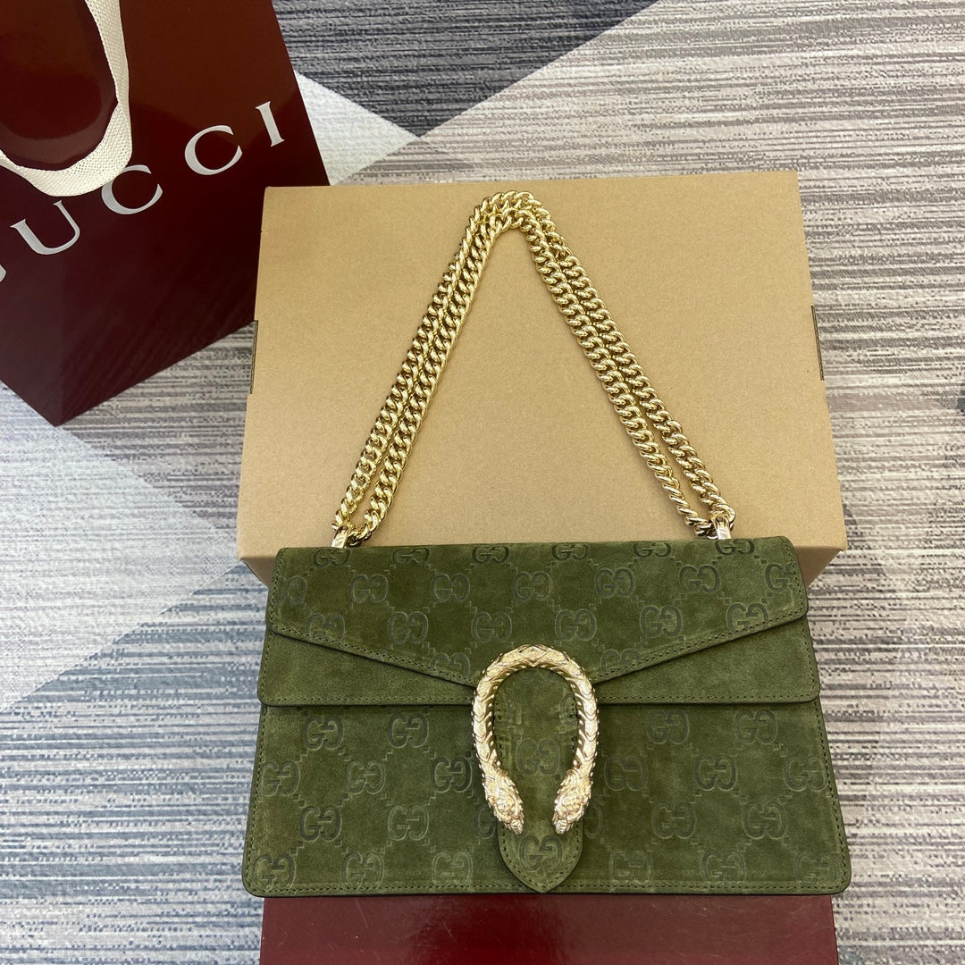 Gucci Dionysus Green Suede Small Shoulder Bag