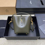 LE 37 Mini Glossy Leather Handbag - Musk Green & Antique Gold