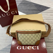 Gucci GG Emblem Menâ€™s Travel Belt Bag - Black Monogram