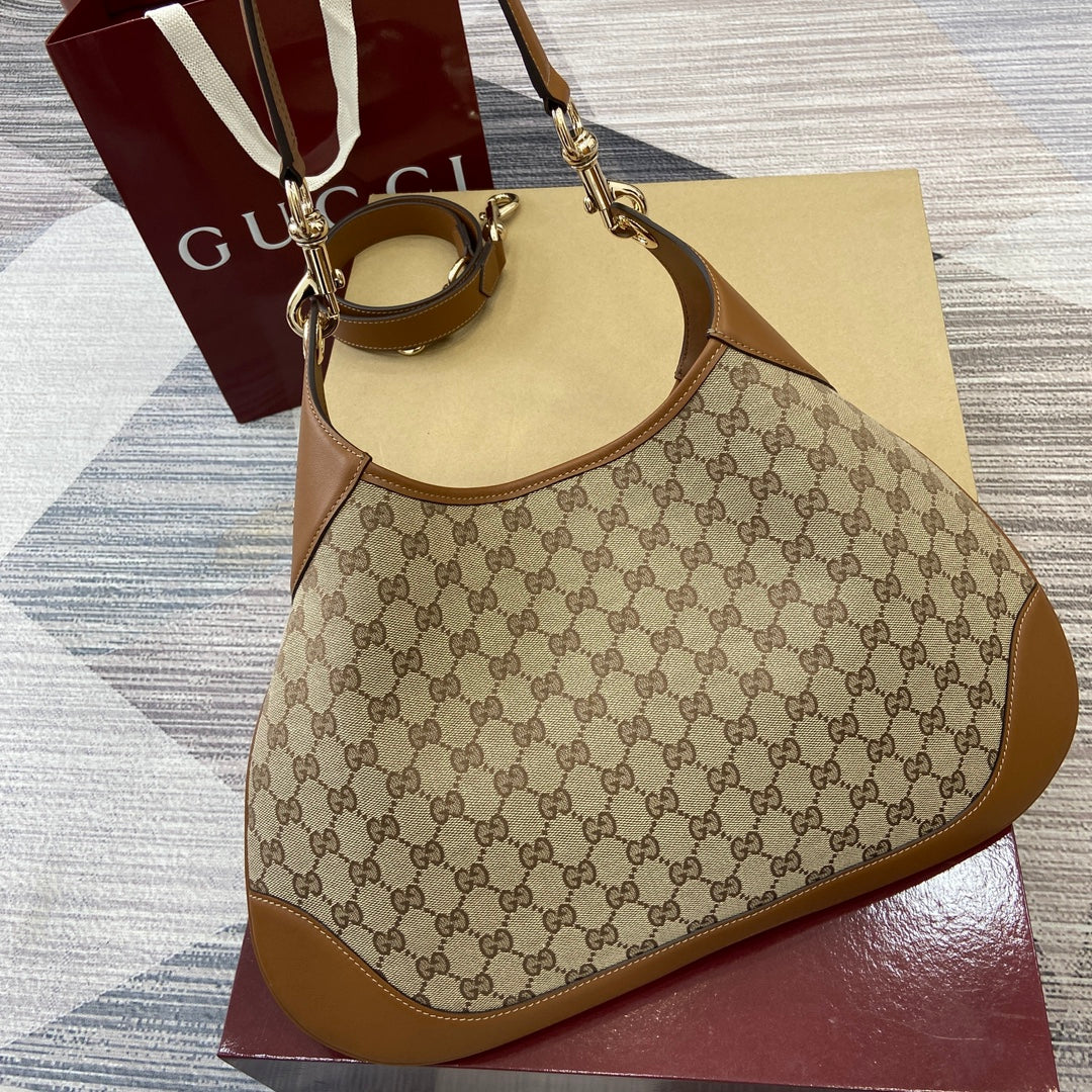 Gucci GG Body Double Lock Handbag - Vintage-Inspired Suede Shoulder Bag