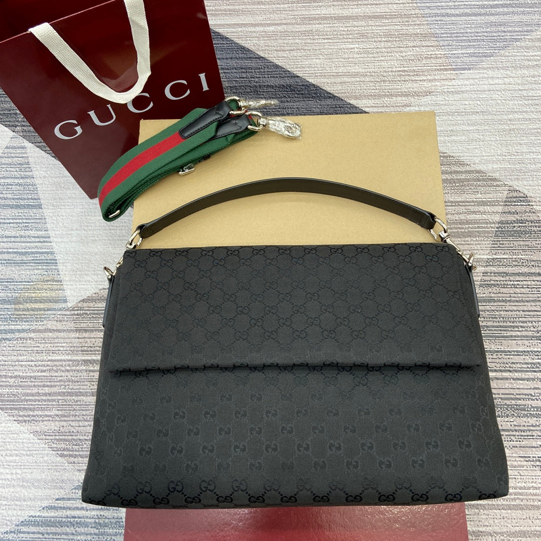 Gucci Men's All-Black GG Canvas Crossbody Bag - Spring/Summer 2025 Collection