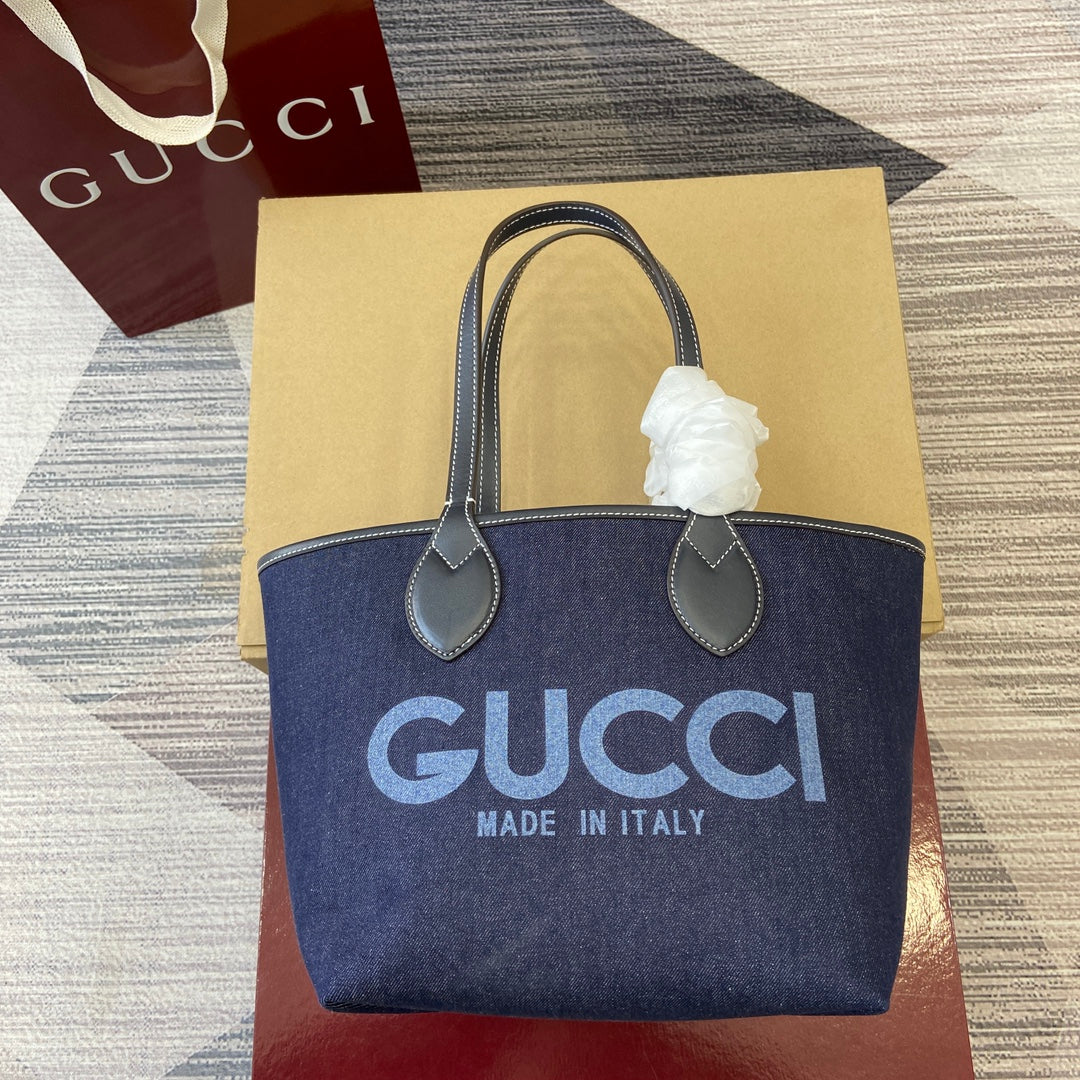 Gucci Totissima Reversible Denim Tote Bag