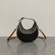 Celine LuLu Crescent Bag - Versatile Retro Design in Yellow Brown