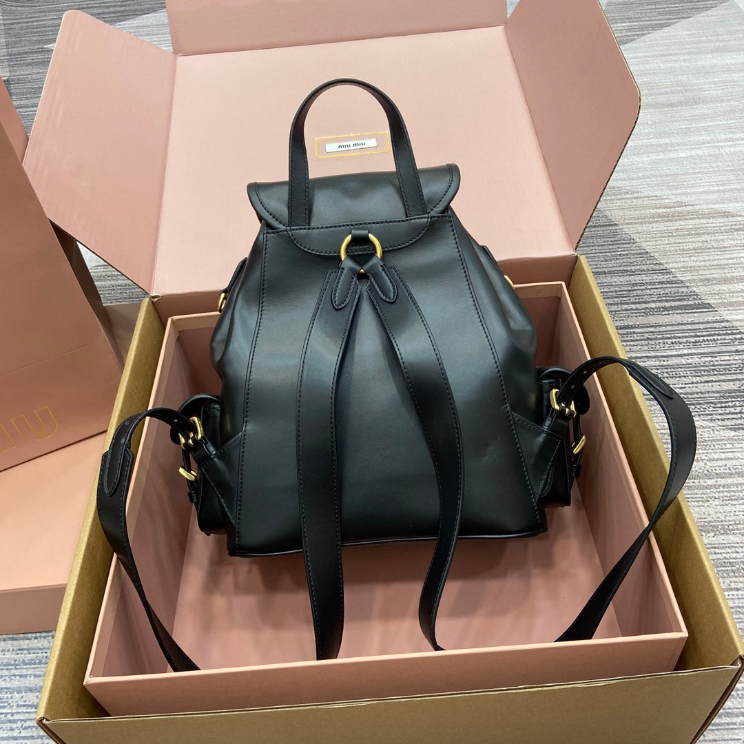 Miu Miu Black Calfskin Convertible Handbag