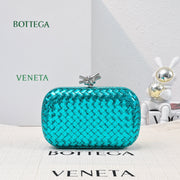 Elegant BV Knot Woven Snakeskin Evening Bag