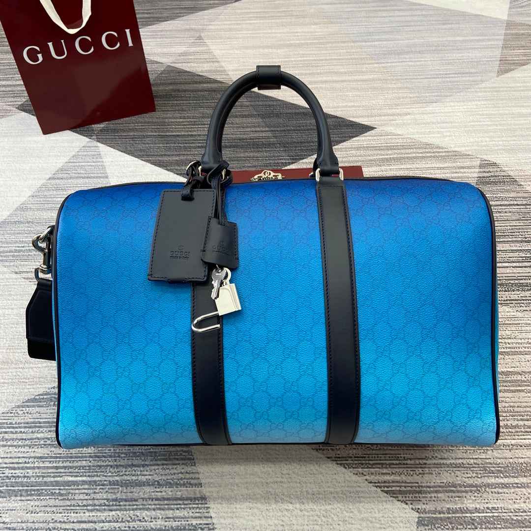 Gucci Gradient Blue GG Monogram Travel Bag