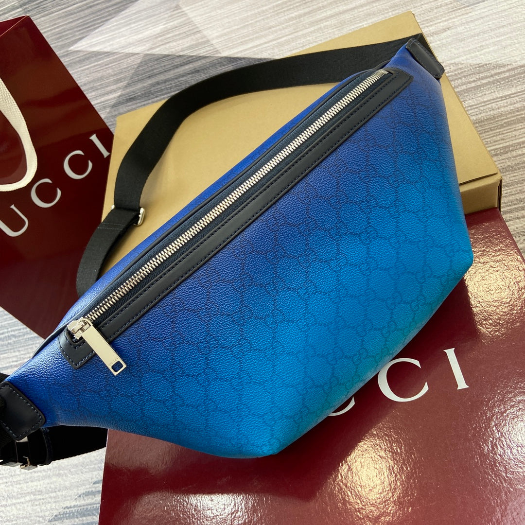 ** Gucci Gradient Blue GG Monogram Crossbody Bag

**