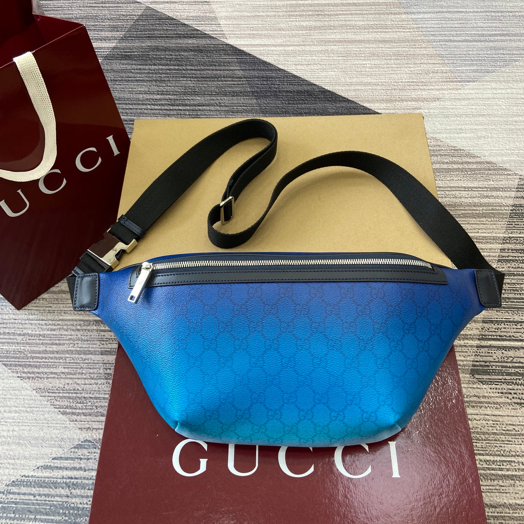 ** Gucci Gradient Blue GG Monogram Crossbody Bag

**