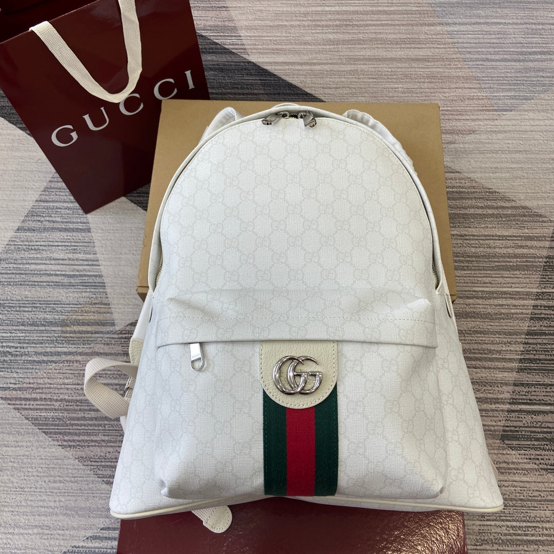 Gucci Ophidia White GG Supreme Backpack